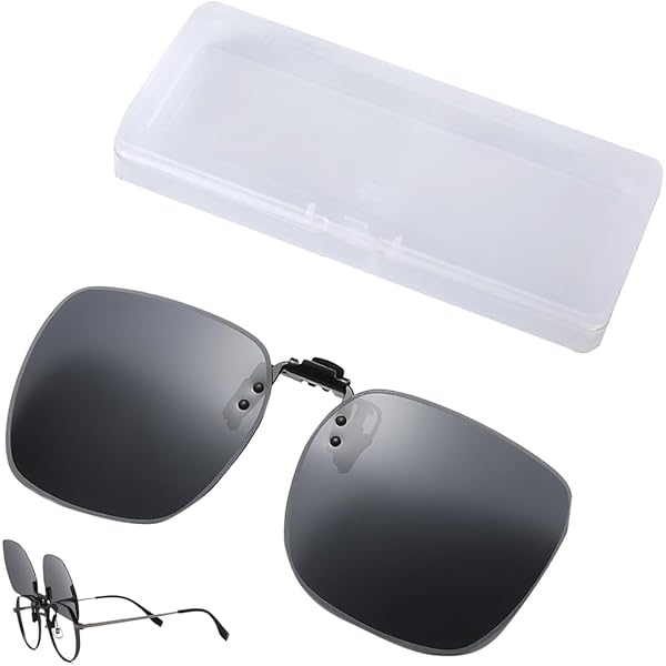 YAMEIZE Occhiali Da Sole Rettangolari Polarizzati Clip - Per Donna Uomo Trendy Flip-up Protezione UV 400 Clip Su Occhiali Anti-Glare Pesca Guida All'Aperto - Foto 4