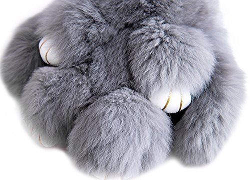 YISEVEN Kaninchen Pelz Anhänger Plüsch Fahrzeugschlüssel Handtaschenanhänger Schlüsselanhänger - 3