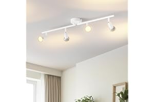 LVWIT Kitchen Lights Ceiling White,Light Fittings Ceilings,4 Way Ceiling Spotlight Fitting,Ceiling Lights Living Room,GU10 Base Spot Lights for Lounge Bedroom Dining Room(NO Bulb)