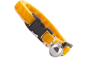 COOL CAT COLLARS Orange Double Velvet Soft Cat Collar. Beautiful cat safety collars with bell available in a range colours made in the UK from velvet ribon, purrfect for your kitty