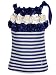 Cutecumber Girls Knit Striped Blue Shoulder Strap Top RS.458.00