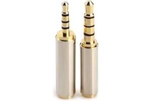 LEOU 3.5mm Male to 2.5mm Female and 2.5mm Male to 3.5mm Female Audio Headphone Adapter Headset Converter 3 Ring Gold Plated Jack Plug Stereo -2PCS