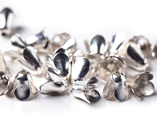 20 pcs 8mm Jewelry Making Metal Multi-Petal Bellflower Hollowed Bead Caps Flower Cup Shape Beads