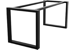 MetaloPro Nogi stołu, metalowe, do dużych obciążeń, stalowe nogi, płozy stołu w kolorze czarnym i śruby, ochraniacze podłogi, trapezowy stelaż stołu do nowoczesnego stolika kawowego, stołu jadalnego,