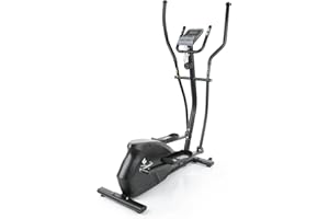 ‎FITENGINE FitEngine Crosstrainer | 10 Schwierigkeitstufen und extragroßes Display mit extra Halterung für Tablet & Smartphone | Puls-Sensoren an den Handgriffen | rutschfeste Pedale [belastbar bis 150 kg]