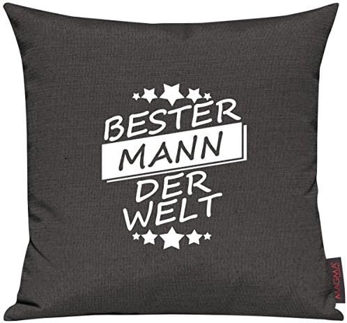Pillow case for Selected! Sofa cushion Best MANN the World - Anthracite, 40x40cm