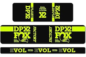 STAR SAM Autocollants compatibles avec amortisseur de vélo Fox Float DPX2 2018 Jaune fluorescent 1 cm