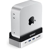 ORICO MiniDock Yerleştirme İstasyonu ve Standı Mac mini M4/M4 Pro i&ccedil;in NVMe SSD Muhafazası, M4 USB C Hub ile 4K HDMI DisplayP