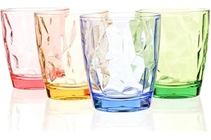 YINJOYI 300ml Gobelets en Plastique Verres à Boire Ensemble pour Enfants Verres à Eau Verre de Table Réutilisable