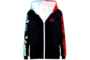 YIMIAO Hombre Niño My Hero Academia Cremallera Sudadera con Capucha Japonesa Anime Impresión 3D Hombre Hoodie Ropa Deportiva Mangas largas Zip Pullover Mujer Chaqueta