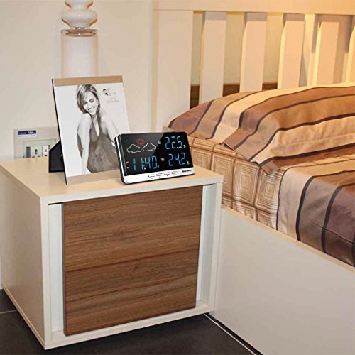 Excelvan Color Wireless Wetterstation Thermometer Hygrometer Funkwetterstationen LCD Display mit vorhersage Temperatur Außensensor - 7