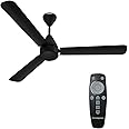 Crompton Energion Hyperjet 1200mm BLDC Ceiling Fan | Point Anywhere Remote Control | BEE 5 Star Rated Energy Efficient | Superior Air Delivery | Anti-Rust | 2 Year Manufacturer Warranty | Matte Black