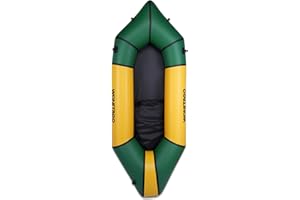 WONITAGO Packraft TPU Inflatable Travel Kayak with Soft Seat Lightweight Packrafts for Flat Water Rafting/Bicycle Drifting/Litewater Dinghy, 1 Person