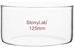 stonylab Plat à Cristallisation, Plat à Cristallisation en Verre de Élevé Borosilicate à Parois Épaisses pour Cristallisation et Évaporation en Laboratoire, Fond Plat, Sans Bec