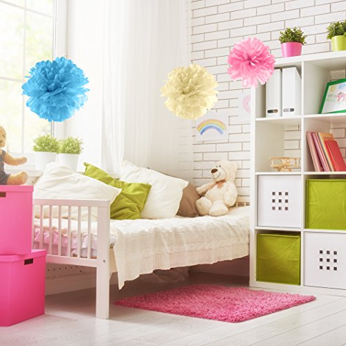 Amazy Seidenpapier Pom Poms (12er Set) – Wunderschöne Seiden Deko-Kugeln zum Aufhängen (Orange) - 5