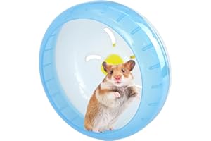 Andiker Hamster Running Wheel 4.72”, Silent Jogging Exercise Toy Hamster Cage Accessory for Drawf Hamsters Golden Silk Shih Tzu Bear (Blue)