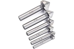 OUNONA 6 Pcs Cobalt Steel Single-End Countersink Chamfer Tool Deburring Tool Set Round Shank for Cutting Holes in Plastic Copper Aluminum Plate Insulation Boards PVC Sheet
