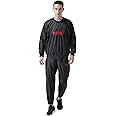 USI UNIVERSAL 415S Men's Black Polyester Sauna Suit For Fitness Weight Loss Exercise Gym Training, Heavy Duty Sauna Sweat Suit Exercise Gym Suit, Hook & Loop (IN, Alpha, 3XL, Regular)