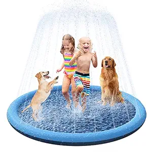 YAUNGEL Splash Pad for Dogs, Non Slip Sprinkler for Dogs Outdoor Dog Sprinkler Pool Bathing Tub