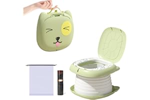 TAECHALINGO Orinal Portatil Niños Plegable,Asiento de Inodoro para Niños,Wc Portatil Niños,Asiento Orinal Portatil,Inodoro Portatil Niños，Orinales Infantiles para Wc (Verde)