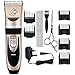 Price comparison product image Electric Pet Grooming Clippers, OMorc Rechargeable Cordless Pet Hair Shaver, Grooming Trimmer Kit, with Low Noise Low Vibration, Cordless Pet Fur Grooming Set with 6 Comb GuidesStainless Steel Comb Stainless Steel Scissor and Cleaning Brush for Cats and Dogs