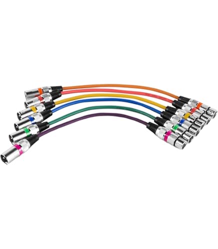 Mygatti XLR microfoonkabel 1mer/10 stuks,meerkleurig,mannelijk naar vrouwelijk,3-pins afgeschermde gebalanceerde,met EMI en RFI onderdrukking, compatibel met versterkers, luidsprekers 5 kabelbinders Mygatti XLR microfoonkabel 1mer/10 stuks,meerkleurig,mannelijk naar vrouwelijk,3-pins afgeschermde gebalanceerde,met EMI en RFI onderdrukking, compatibel met versterkers, luidsprekers 5 kabelbinders