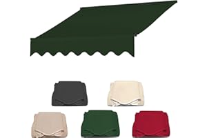 CYXOZ Ersatz Markisentuch Mehrere Größen Zur Auswahl Anthrazit Sonnenschutz Markisenbespannung Ersatzstoff Garten Geeignete Markisenrahmen-Maße Außenwohnbereichs Schatten Terrasse Veranda-Grün||2.5m