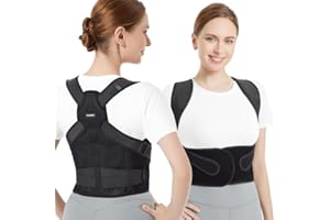 Vicorrect Haltungskorrektur für Frauen und Männer: Rückenstütze – Schulterstrecker Lindert Schmerzen im Oberen Rücken (Schwarz, S)