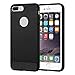 Price comparison product image Cadorabo DE-104036 Apple iPhone 8 PLUS/iPhone 7 PLUS/iPhone 7S PLUS Mobile Phone Case TPU Silicone in Stainless Steel Carbon Fibre Look Ultra Slim Soft Back Cover Case Brushed Black
