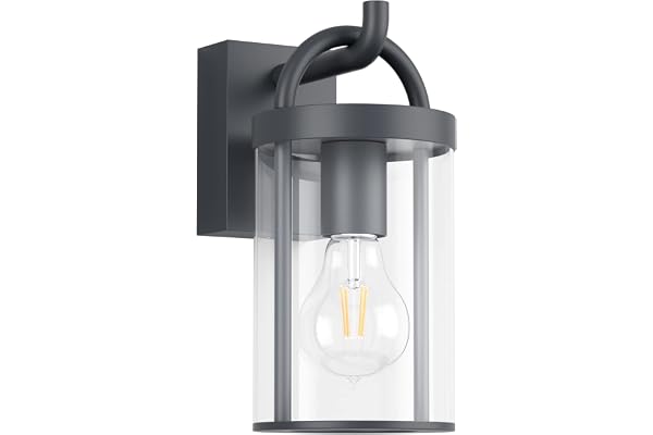 Klighten Applique Murale Vintage Exterieur, Lampe Murale Industrielle, Lampe Exterieur Murale Rétro, Applique Mural Aluminium, Pour Patio Jardin Balcon, Anthracite, Douille E27, IP44, Sans Ampoule