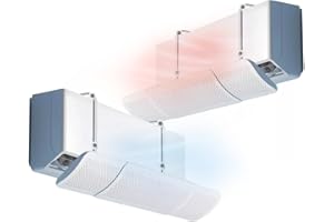 Avilia - Deflettore Condizionatore Regolabile Universale da 58,5 a 93 cm per Casa e Ufficio, Installazione Facile, Orientabile, Compatibile con Telecomando, Ideale per Clima Ottimale