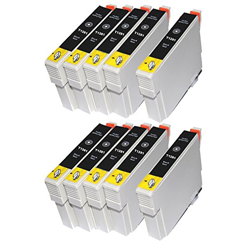 win-tinten 10 T1281 Schwarz Kompatible Tintenpatrone als Ersatz für Epson BX305F S 22 SX 125 SX 130 SX 420 W SX 440 W SX 425 W SX 445W SX 420 Drucker