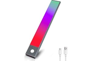 REYLAX 23CM Lampe de Placard Barre LED Veilleuse Sans Fil RGBW Dimmable Lumiere Detecteur de Mouvement Intérieur pour Decoration Chambre Salle de Jeux Escalier Vitrines