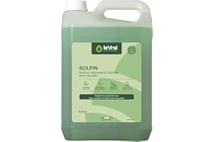 LE VRAI PROFESSIONNEL - SOLPIN - Nettoyant Sol Multi-Surfaces - Détergent aux Agents Lavants d’Origine Végétale - pour Aspirateur/Robot - Parfum Pin des Landes - Fabrication Française - Bidon 5L