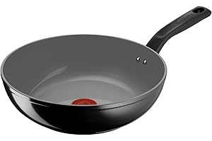 Lagostina Goccia Wok 28 cm, Rivestimento in Ceramica Antiaderente, Scorrevolezza Ottimale, Pulizia Facile, Ecologica, Thermo-Signal, Sicura, Compatibile con Induzione