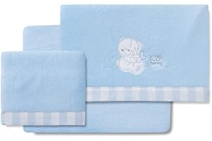 various Juego de Sabana Coralina para Cuna 60x120cm, Triptico Cuna Invierno de bebé (Azul)