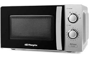 ‎ORBEGOZO Orbegozo MI 2118 - Mikrowelle mit 20 Liter Kapazität, 6 Leistungsstufen, Timer bis zu 30 Minuten, 700 W, Stahl / Silber