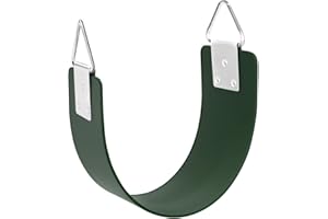 GAMKII Siedzisko bujane z metalowym trójkątnym pierścieniem, 76 x 14 cm, Heavy Duty Swing, zestaw zamiennych akcesoriów dla dzieci i dorosłych, na plac zabaw, drzewa, podwórko, zielone (limit wagi 300