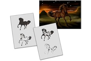 UMR-Design AS-301 Horse Plantilla para aerografía Step by Step Size M