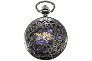 Lancardo Orologio da Tasca Meccanico Manuale Uomo Donna Quadrante Numeri Romani Impermeabile Traforato