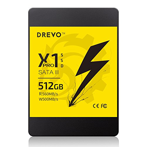 DREVO X1 Pro 512GB 3D TLC SSD SATA III 6Ggbps Unidad de Estado sólido