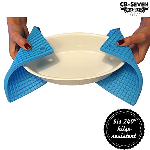 cb-seven’s 4-in-1 Profi Silikon Topfuntersetzer / Topflappen, Set (4 Stück), hohe Qualität, 4 Farben wählbar, multifunktional, langlebig, spülmaschinenfest, 8 mm stark - 3