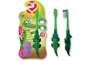 SETABLU SPAZZOLINO DENTI BIMBI MODELLO COCCODRILLO SOFT CON CAPPUCCIO