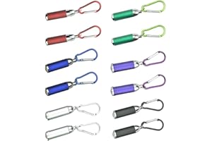 BNGXR 12 Stück Mini LED Taschenlampe mit Schlüsselanhänger - Tragbare Aluminiumlegierung Kinder Taschenlampe für Outdoor, Camping und Radfahren