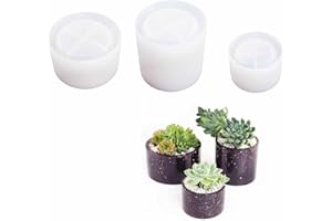 Yalulu 3 Stück Blumentopf Silikonform, Silikon Blumentopf Schimmel, Garten Pflanzer Topfform Silikon-Form, 3D Sukkulente Blumentopf Harz Resin Casting Formen für Vase, Kunsthandwerk