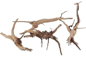 emours Natural Driftwood Vine Branches Reptiles Aquarium Decoration Assorted Sizes,Small,4 Pieces