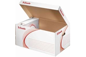 ESSELTE Lot de 5 Containers Archivage carton ondulé blanc (L)560 x (P)370 x (H)275 mm à l'unité