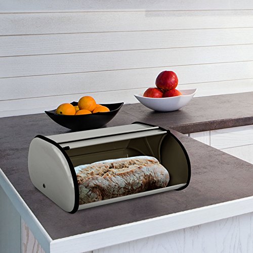 casa pura® Brotkasten Bernd | lebensmittelecht | mit Belüftungslöchern | 3 Farben (hellgrau) - 6