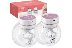 Kidken Electric Breast Pump, Model 5 for Class 15 Babies, and the Portable Electric Suction Carrier - 19 and 21 mm Flange (Pink and White, 2 Pieces)
