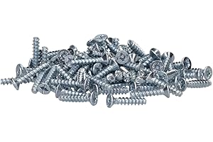 Voxura Geräteschrauben für Hohlwanddosen, Unterputzdosen PZ1, 3,2 x 15mm Kreuzschlitz-Schrauben zur Elektroinstallation, Senkkopfschrauben, 100 St. im Beutel